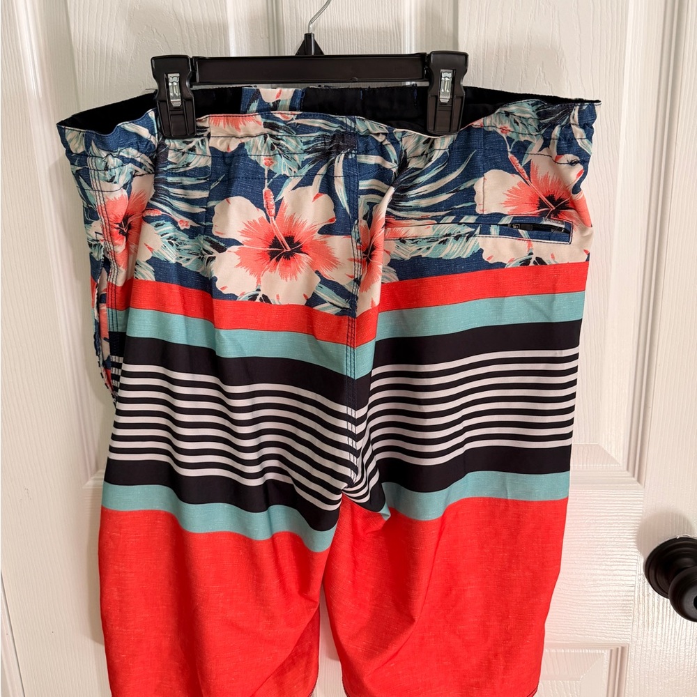 Vibrant Floral Men's Swim Board Shorts